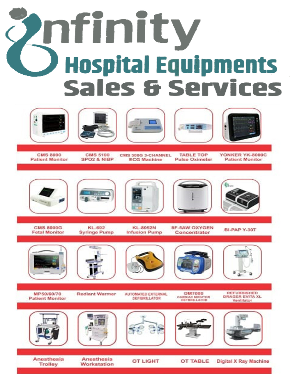 INFINITY HOSPITAL EQUIPMENTS <BR>SALES & SERVICES